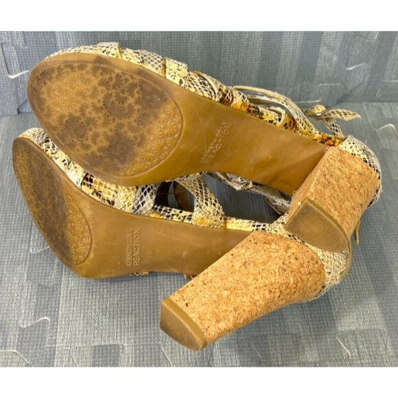 Kenneth Cole Strong Daze Snakeskin Block Heel Sandals Women’s 7.5 - Picture 10 of 12